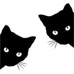차량용 고양이 스티커 검은고양이 네로 빼꼼 양방향 데칼