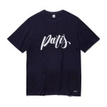 [유니버셜유니버시티] PARIS 파리 바이오워싱 반팔 티셔츠 - 네이비