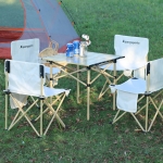 캠핑용 접이식 의자+테이블세트 2인용 폴딩체어 롤테이블 야외 피크