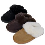 kami et muse Rich fur trimming leather slippers_KM22w145