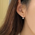 [3size] 14K 심플 데일리 진주 드롭 투볼링 금 피어싱 귀걸이