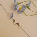 [봄밤달] (자체제작) 초승달과 파란나비 팔찌