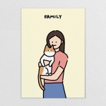[A3] 고양이 가족 초상화 포스터