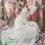 시스루 쉬폰 브라이덜 샤워 원피스 셀프 웨딩 드레스 촬영 여신 공주