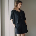 Tweed Crop Jacket - Black