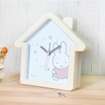 일본 수입 미피 하우스형 벽걸이 시계 아이보리 핑크