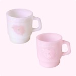 Cherry blossom  rabbit  milk glass mug
