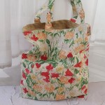 [애슬릿]여성 꽃무늬 사각 린넨 천가방 에코백