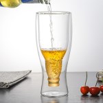 [로하티] 거꾸로 이중유리 맥주컵(400ml)