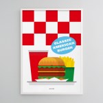 클래식 아메리칸 버거 M 유니크 인테리어 디자인 포스터 햄버거