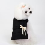 몽몽드림 강아지 따뜻한 블랙 리본 패딩