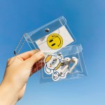 귀여운 미니 투명 펄 PVC 방수 카드 파우치 동전 지갑