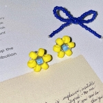 Picnic Yellow Flower Beads Earring