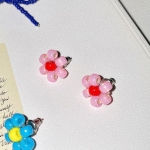 Pinky Red Flower Beads Earring