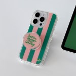 [세트]투명케이스 스마트톡 아이폰15 14 13 프로 버티컬 그린핑크 갤