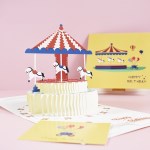 슈가제니 입체 생일카드 회전목마 3D 축하카드