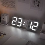 무소음 LED 디지털 벽걸이 시계 BOS-WL24 3단 밝기조절 인테리어 탁