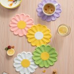 데이지 실리콘 냄비받침 꽃모양 플라워코스터 테이블 식탁 플레이팅