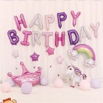 생일파티 풍선 유니콘 생일축하 파티 이벤트용품 어린이집 호일풍선