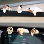 솜방망이 고양이 피규어 3종세트 모니터 모서리장식 미니어쳐 소품