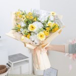 수선화 버터플라이 수국 축하 꽃다발 60cm 인테리어 조화 선물 기념