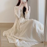 랩 원피스 긴팔 가운 로브 잠옷 가벼운 여성 드레스 얇은 호캉스 홈