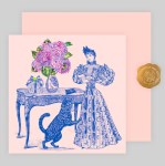 [구아빠스튜디오] Victorian Lady & Cat Jewel 정사각 카드