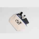 Cat Black 클래식 캔버스 지퍼 다용도 면 파우치