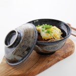 붓터치 뚜껑 돈부리 세트 일본식 도자기 덮밥그릇