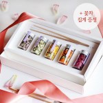 보나플로 국산 수제 꽃차5종선물세트+대나무집게+쇼핑백