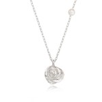 [silver925]plumpy rose pearl necklace