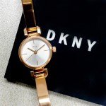 DKNY 메탈 손목 시계 여자 팔찌 뱅글 NY2629 로즈골드