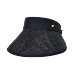 YAP025.블랙밴드 돌돌이 밀짚 썬캡 라피아햇 여성 여름 휴양지 모자