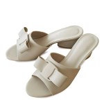 kami et muse Middle heel ribbon mule slippers_KM24s149