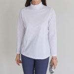 여자 하이넥 검정티 여름긴팔 라인 운동 티셔츠