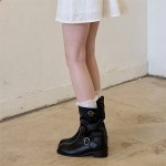 BUCKLE MIDDLE BOOTS_BLACK
