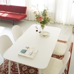 마루이 오브제 세라믹 1400 4인용 라운드사각 식탁 세트(의자4개포함