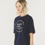 circle symbol cool cotton T-shirt _Navy