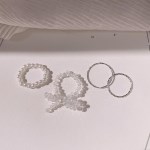 여자 러블리 레이어드 진주 비즈반지 세트