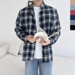 남자 데일리 대학생 캠퍼스룩 체크 남방 셔츠