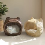 라탄 펫하우스 방석 반려견 반려묘 고양이 강아지 실내 집