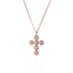 Magic 14K Grey Diamond Cross Necklace