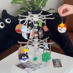 높낮이 조절가능! 투명 플로우 키링 회전 진열대 가챠 정리 보관