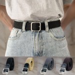 남자 무타공 허리끈 스판 캔버스 캐주얼 벨트