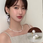 테그로 펄 진주 골드 귀걸이