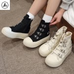 [애슬릿]여성 키높이 통굽 버클 하이탑 스니커즈 단화