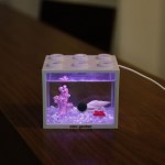 LED 블록어항 화이트 산호 친구들과 마리모M 키우기