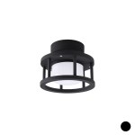 타지아 A 숏타입 원형 직부등 LED 15W 야외등 IP65 블랙 전구색