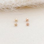 14k 미니 커피콩 피어싱 타원형 피어싱