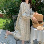 글라스 플라워 원피스 잠옷 홈웨어 파자마